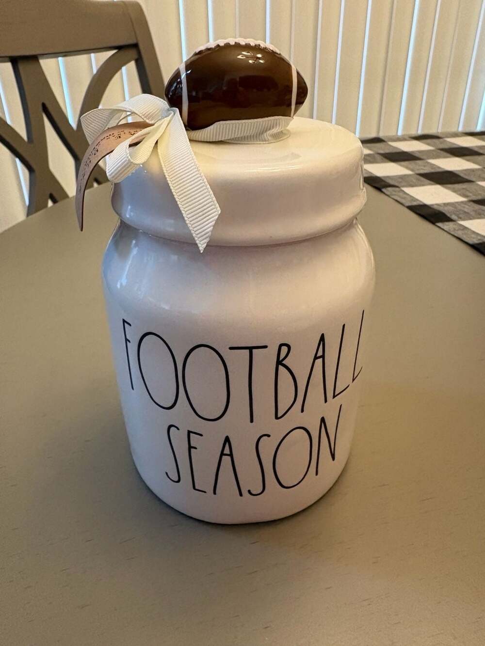 Rae Dunn Football Season Ceramic Canister with Football Lid